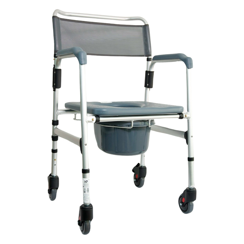 SILLA SANITARIA EN ALUMINIO CON RUEDAS GMD