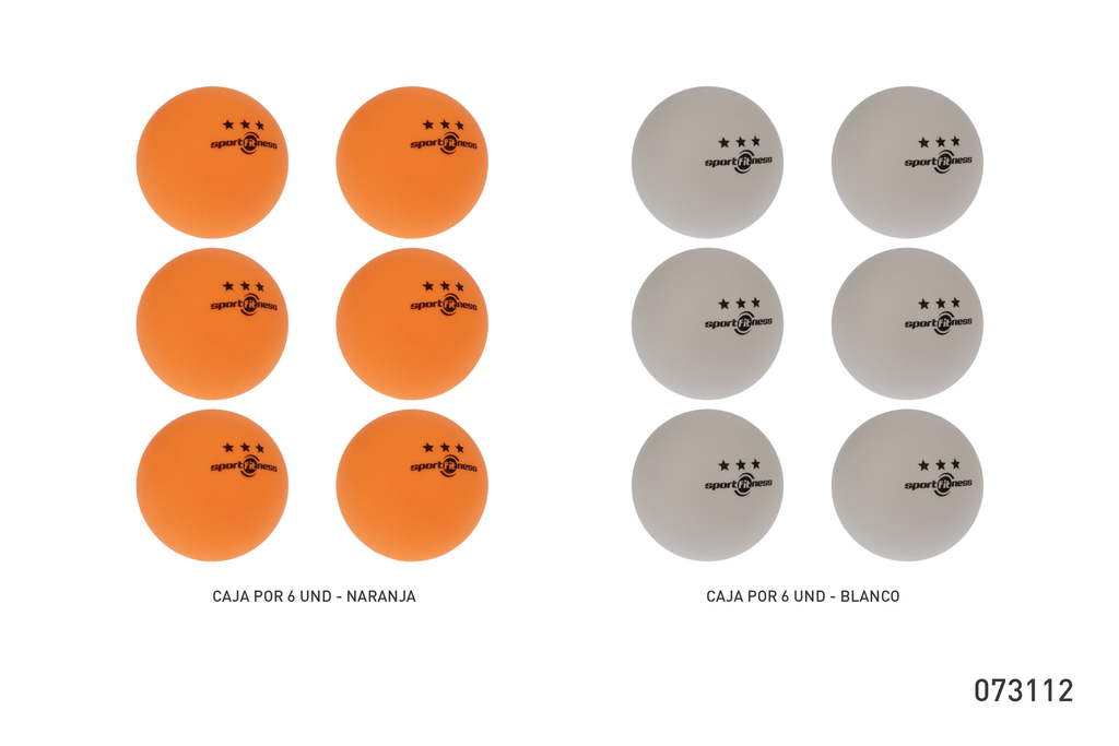 PELOTA DE PING PONG DE 40MM X 6 SPORTFITNESS