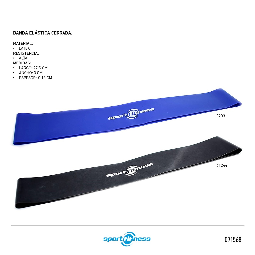 BANDA ELASTICA AZUL 27.5*30*1.3MM SPORTFITNESS
