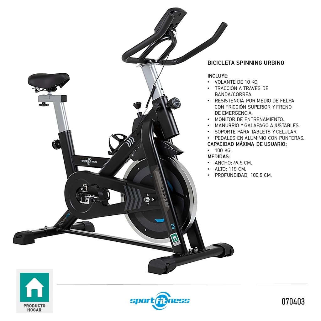 BICICLETA SPINNING URBINO SPORTFITNESS
