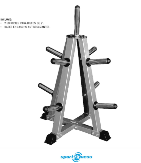 RACK PARA DISCOS OLMPICOS (PIRAMIDAL) PLRS009 SPORTFITNESS