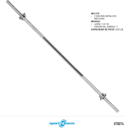 BARRA RECTA ROSCADA 1 PUL (150CM) SPORTFITTNESS