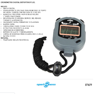 CRONOMETRO DEPORTIVO PRO JS-519 SPORTFITNESS