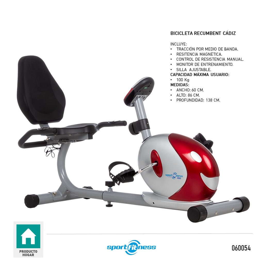RECUMBENT CADIZ MAGNETICA MANUAL 8.4G SPORTFITNESS