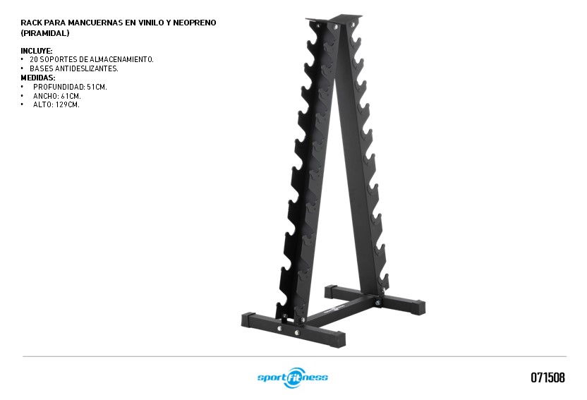 RACK PIRAMIDAL PARA MANCUERNAS RK2067C SPORTFITNESS