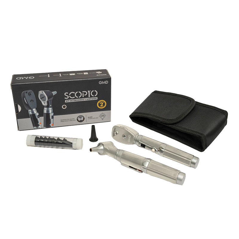 EQUIPO DE ORGANOS Y SENTIDOS CON FIBRA OPTICA 2 BASES - 2 CABEZAS BLANCO GMD