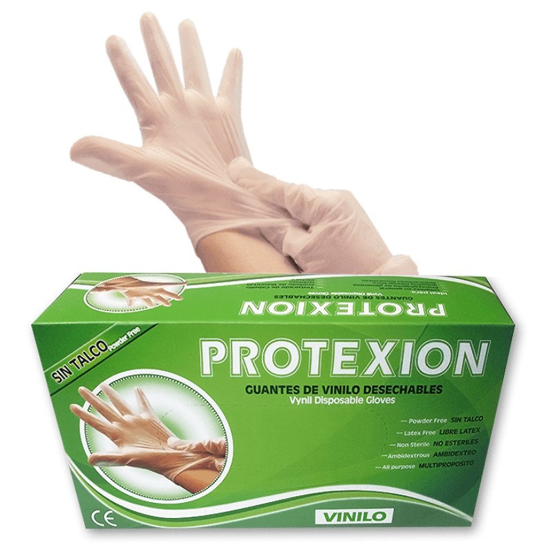 GUANTES DESECHABLES VINILO CAJA X 100 UND PROTEX