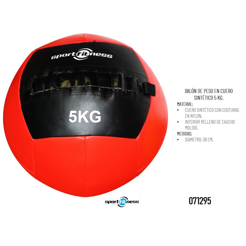 BALON CON PESO CUERO SINTETICO SPORTFITNESS