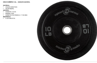 DISCO OLIMPICO EN CAUCHO 2PUL SPORTFITNESS