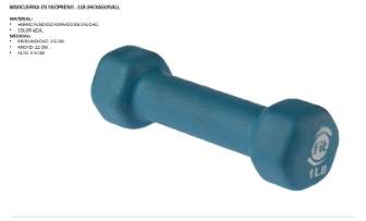 MANCUERNA EN NEOPRENO (HEXAGONAL) SPORTFITNESS