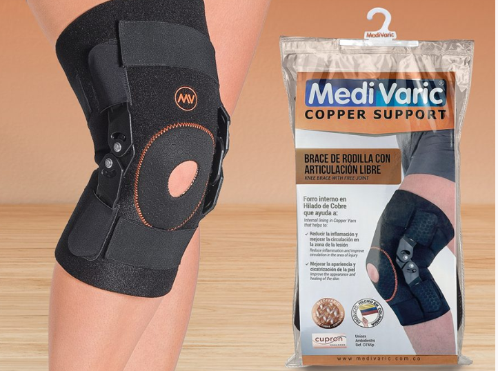 BRACE DE RODILLA CON ARTICULACION LIBRE+HILADO DE COBRE MEDIVARIC