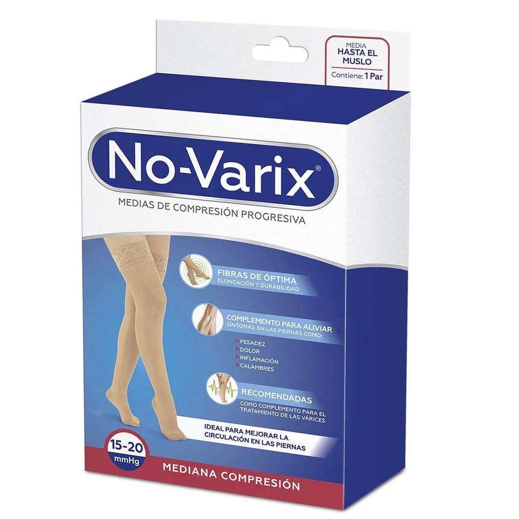 MEDIA DE COMPRESION MUSLO SIN PUNTERA 15-20 MEDIA REF:101094 NO-VARIX