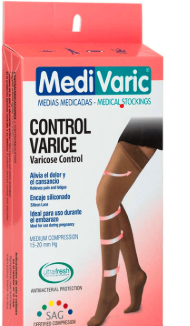 MEDIA DE COMPRESION MUSLO VELADA 15-20 MEDIA REF:1122p MEDIVARIC