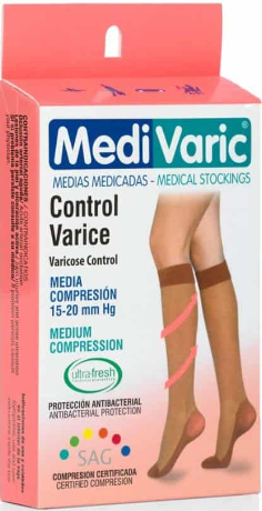 MEDIA DE COMPRESION RODILLA VELADA 15-20 REF:1223p MEDIVARIC