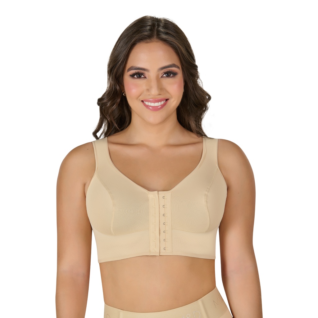 BRASIER TOP CON ESPALDA Y SISA CUBIERTA CON 2 NIVELES DE BROCHE Y TIRA GRADUABLE REF. B0016 MYD