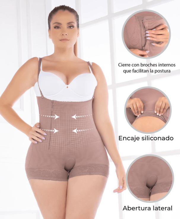 FAJA CACHETERO STRAPLESS POSTQUIRURGICA CON CIERRE LATERAL FAJATE