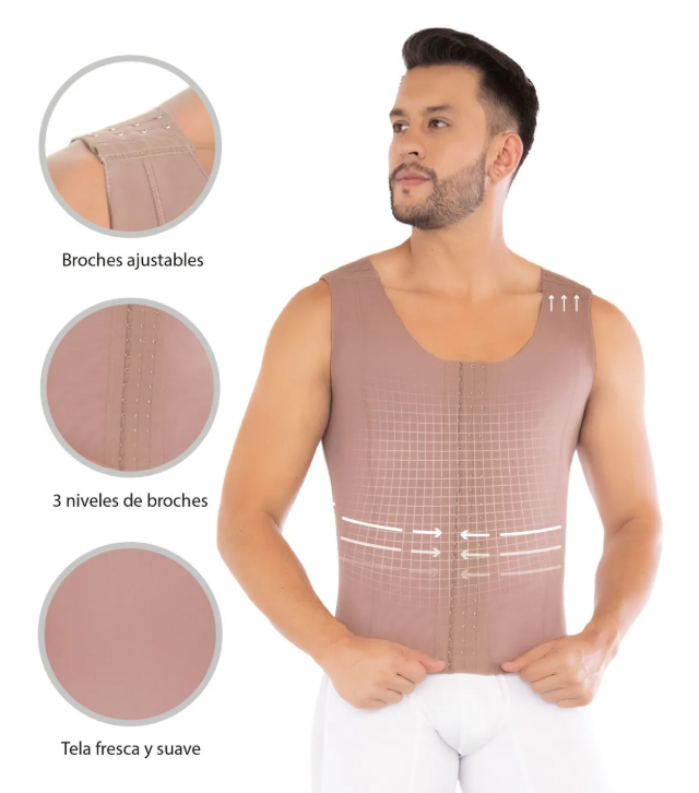 FAJA CHALECO POSTQUIRURGICO 3 BROCHES ALTA COMPRESION FAJATE
