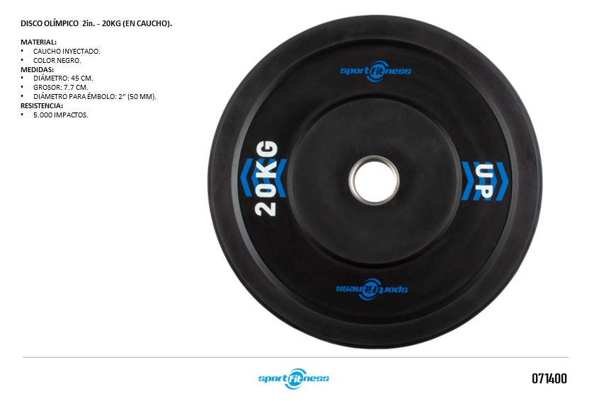 DISCO OLIMPICO EN CAUCHO 2PUL SPORTFITNESS