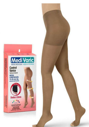 MEDIA DE COMPRESION PANTIMEDIA VELADA  DEDOS LIBRES 15-20 MEDIA REF:1127p MEDIVARIC